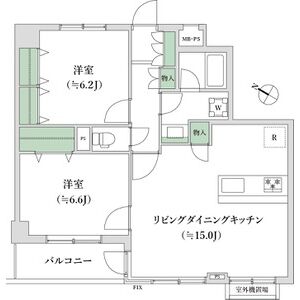 ライオンズガーデン千葉東・4F号室の間取り