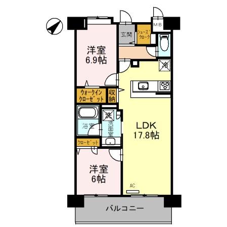 カーサ マリーナ モンテカルロの間取り