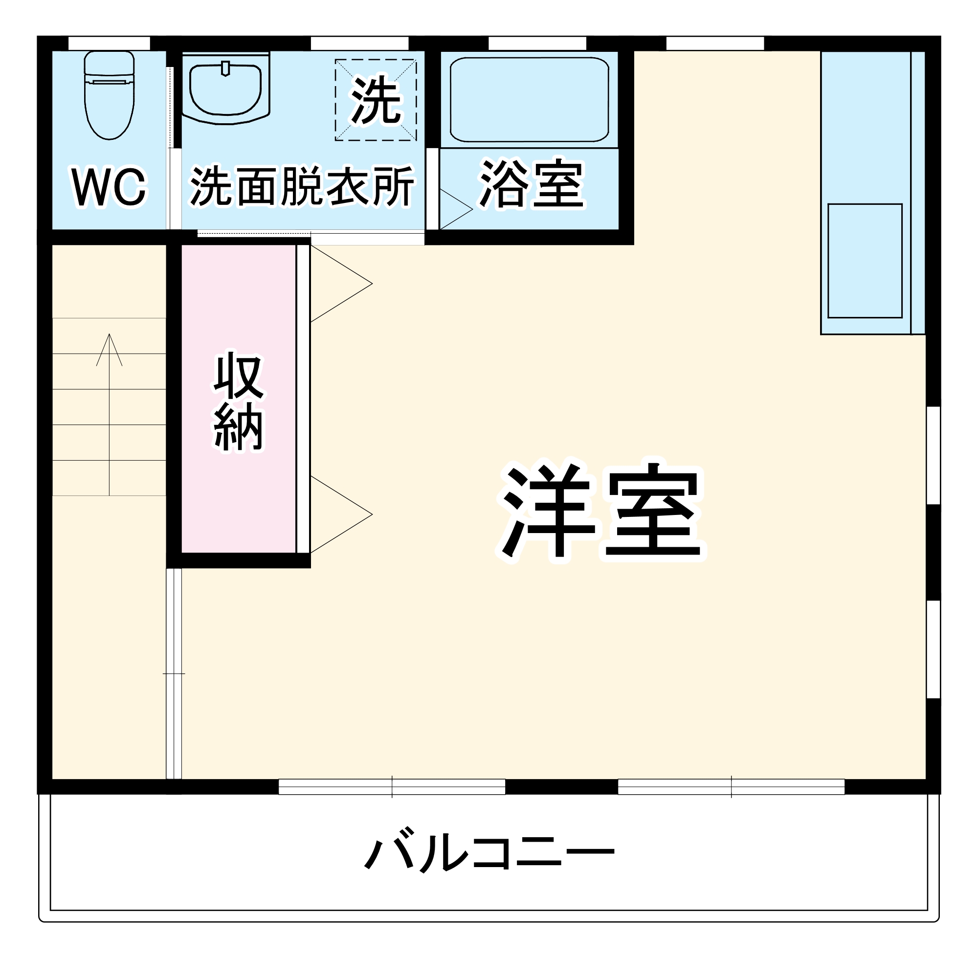 アンプレシオン八幡・201号室の間取り