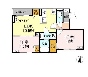セレスティア若宮・303号室の間取り