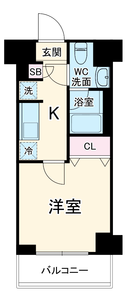 RELUXIA横浜元町・303号室の間取り