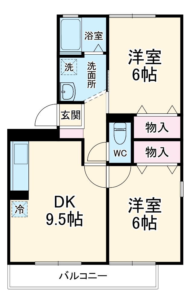 セジュール豊丘 Dの間取り