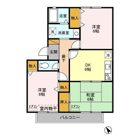 エーデルハイム Dの間取り