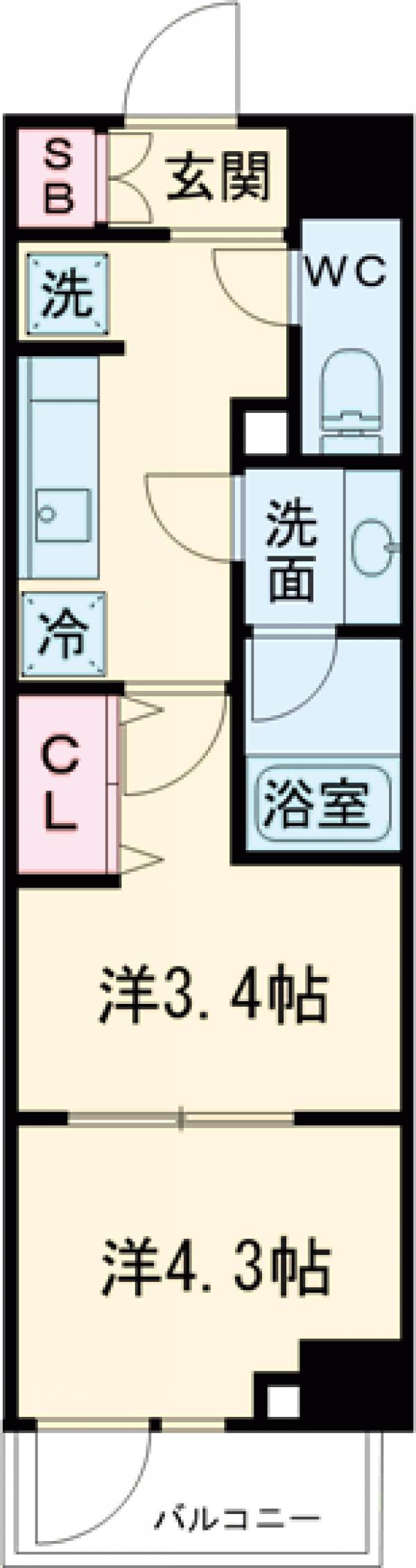 クレイシア立川の間取り