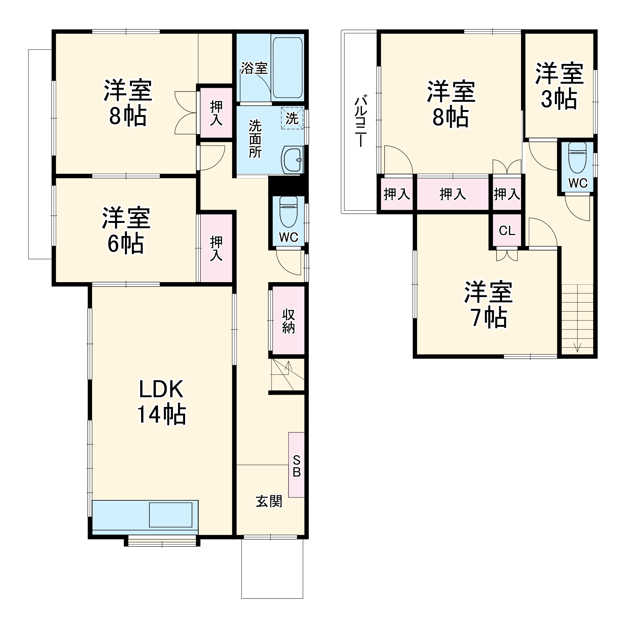 一色貸家の間取り