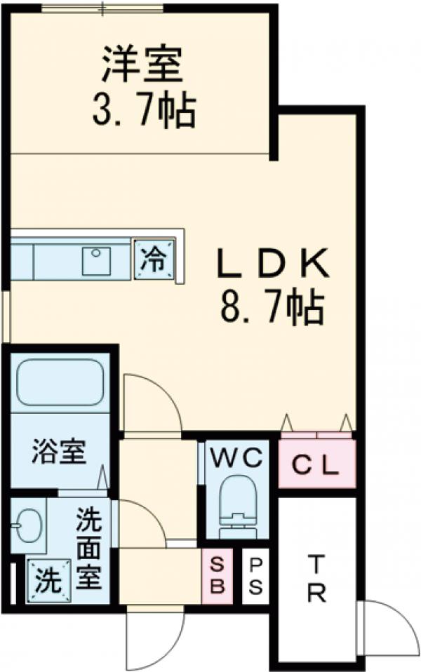 Lyoness・101号室の間取り