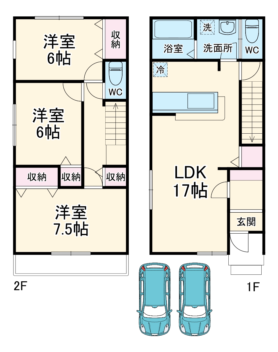 新河岸戸建の間取り