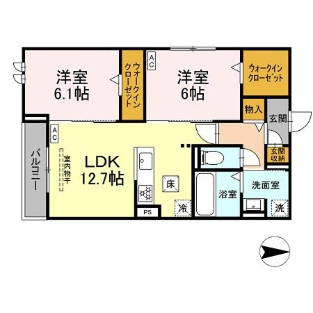 セレスティア森末町・101号室の間取り