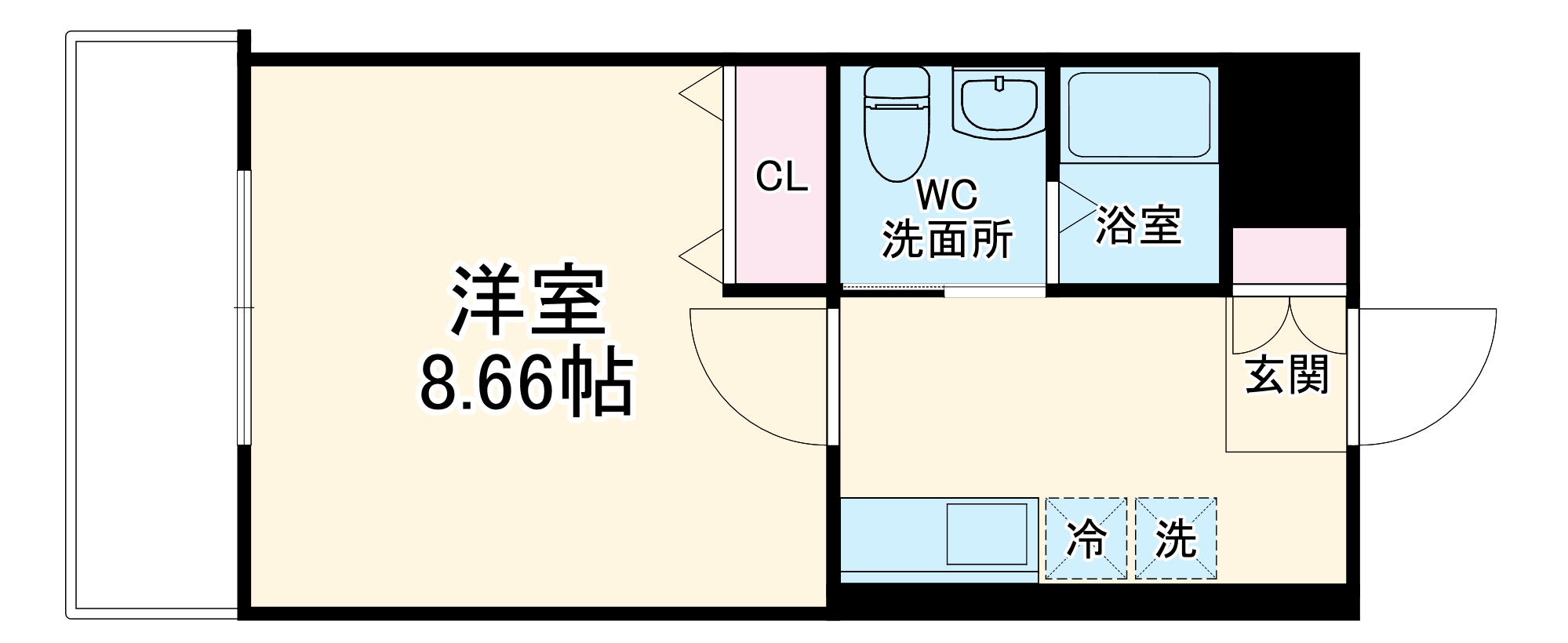 パークベア本厚木・303号室の間取り