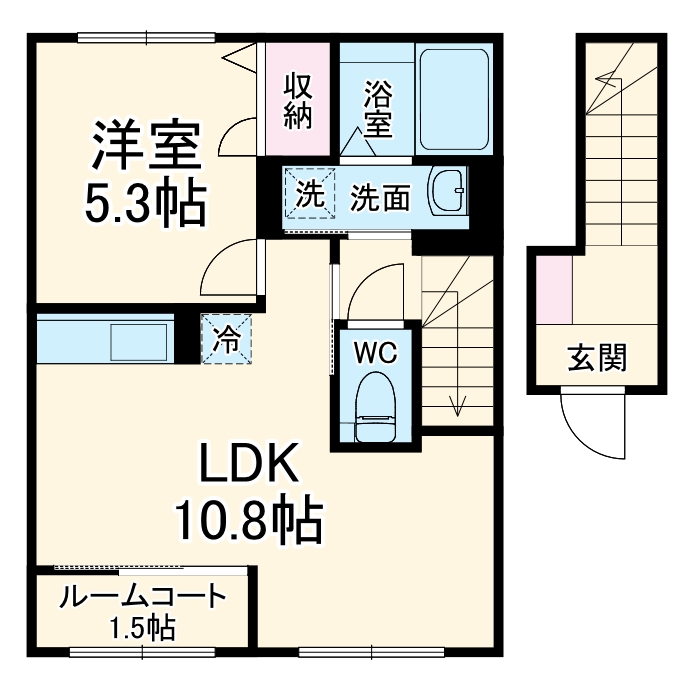 三芳町藤久保アパート・201号室の間取り