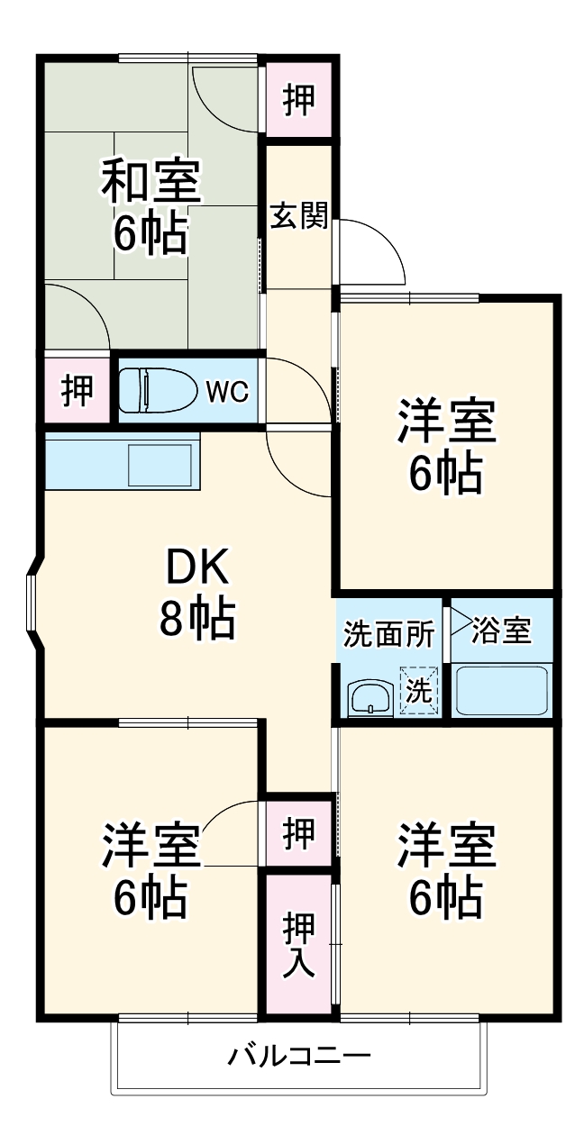 ドミール山道B棟の間取り