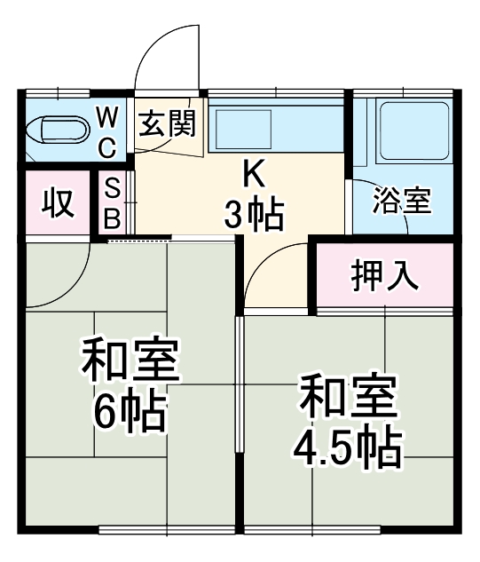 フラワーハイツBの間取り