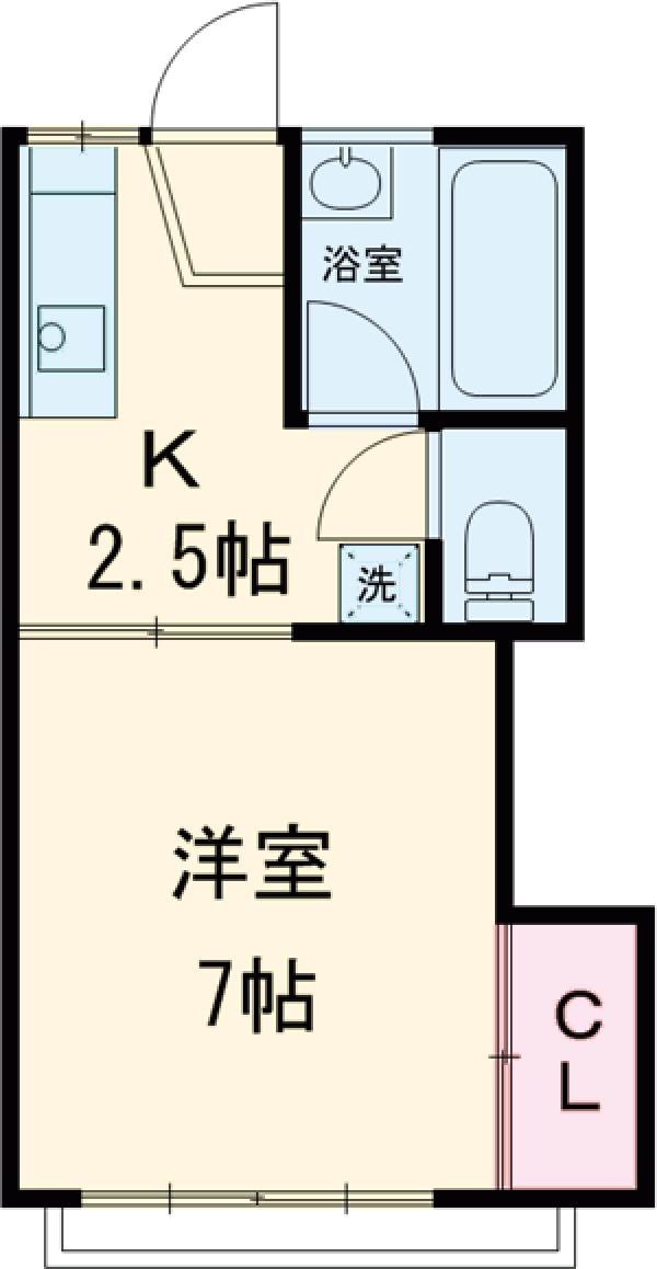 コーポみやび・102号室の間取り