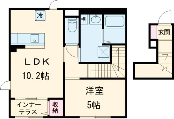 エスポワールⅢ・205号室の間取り