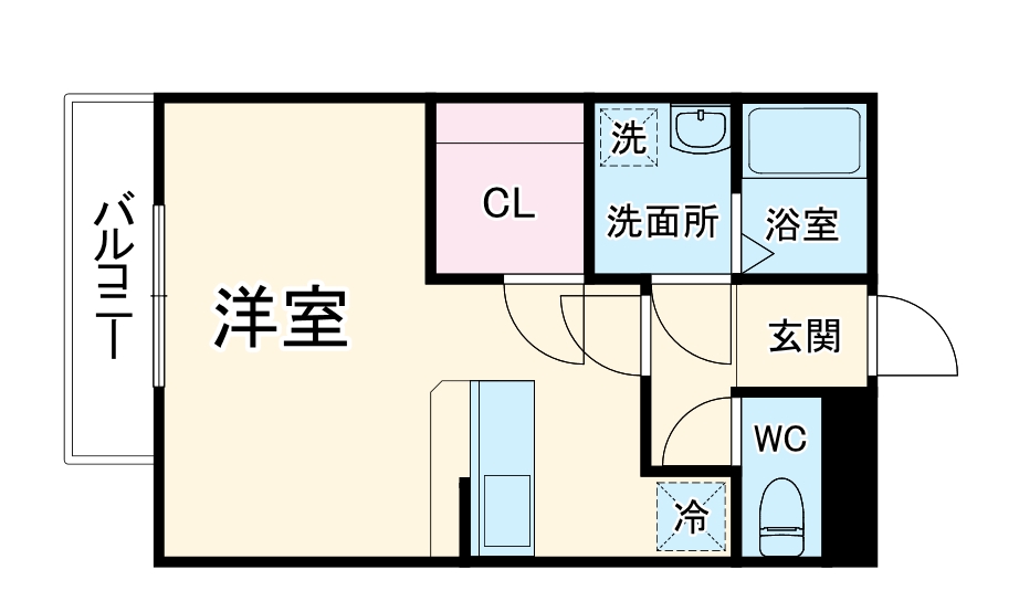 ココライフ屏風浦・201号室の間取り
