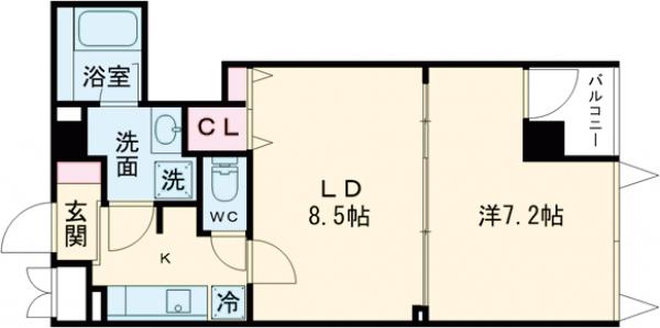 レヴィーガ大山・101号室の間取り
