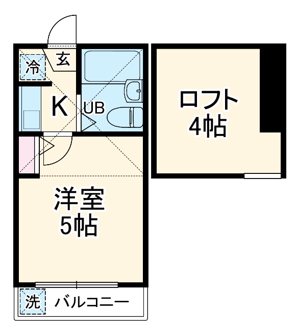 フルート元町・202号室の間取り