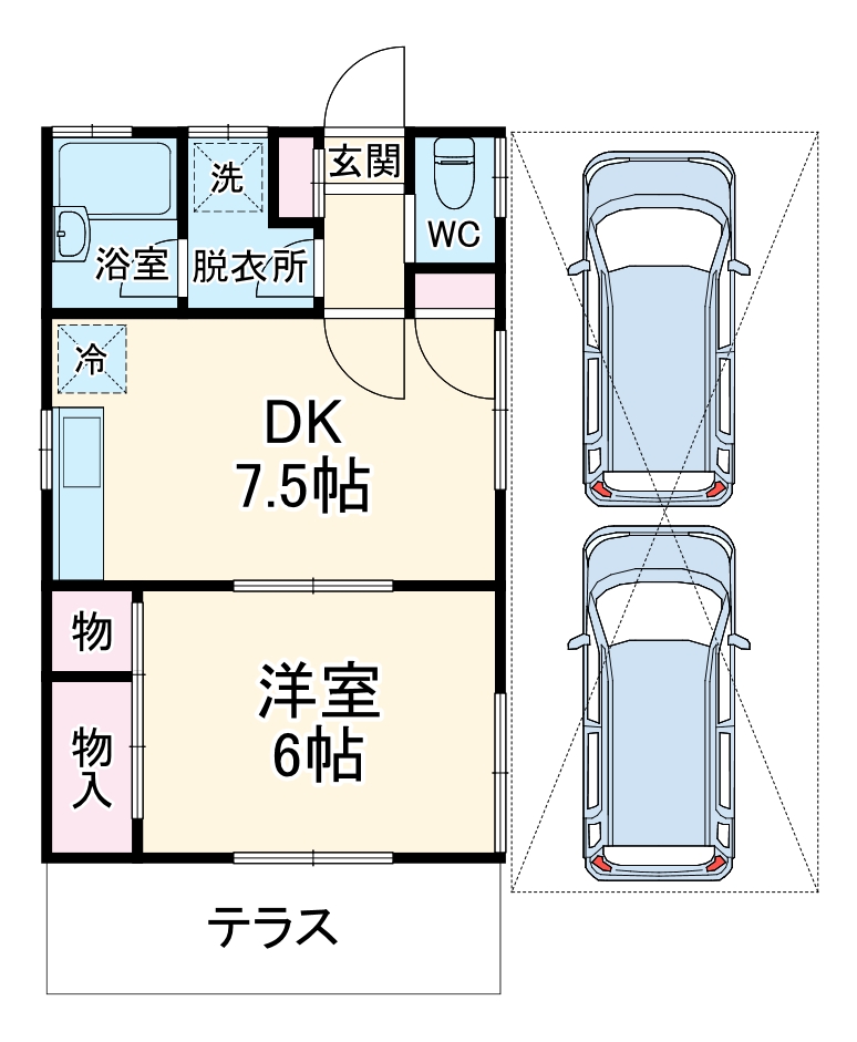 新吉田５２２２・D号室の間取り