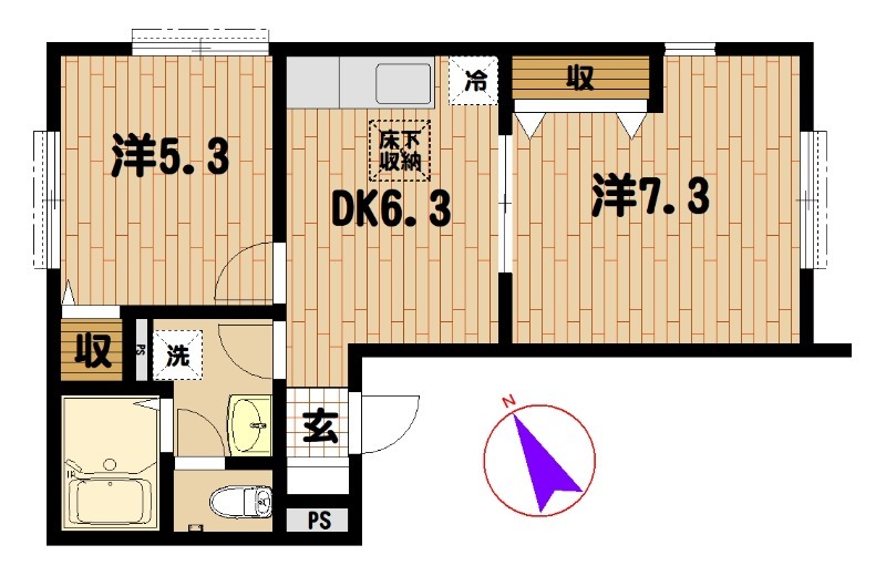アンテラヴィーヌ・103号室の間取り