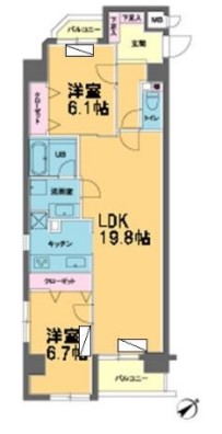 カスタリア入谷・301号室の間取り