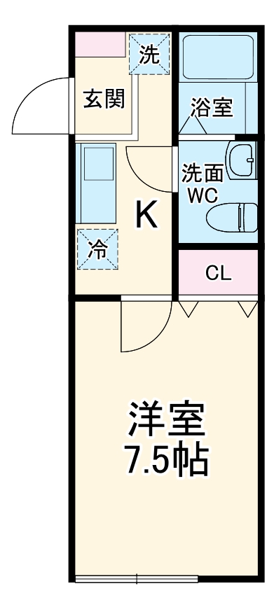 アルティザン新丸子・104号室の間取り