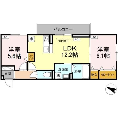 カーサ・カルーナ・303号室の間取り