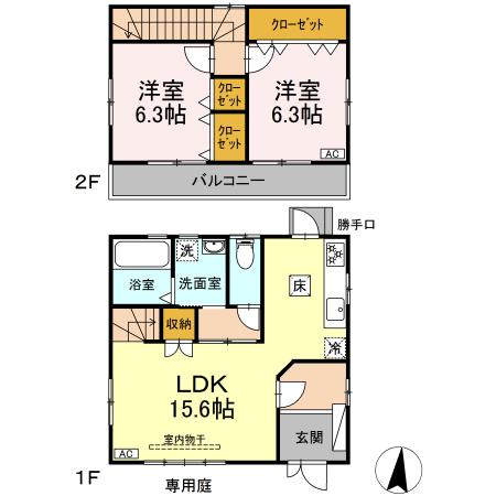 乗小路貸家の間取り