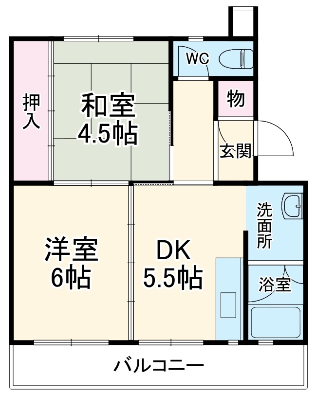 江南　44号棟・404号室の間取り