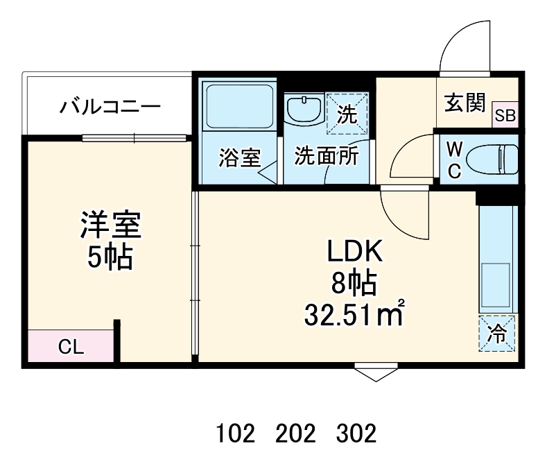 GRADUS保土ヶ谷（グラドゥスホドガヤ）・202号室の間取り
