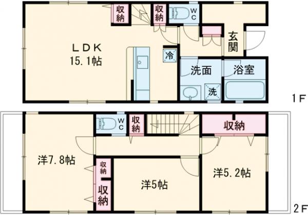 東大和市立野戸建02の間取り