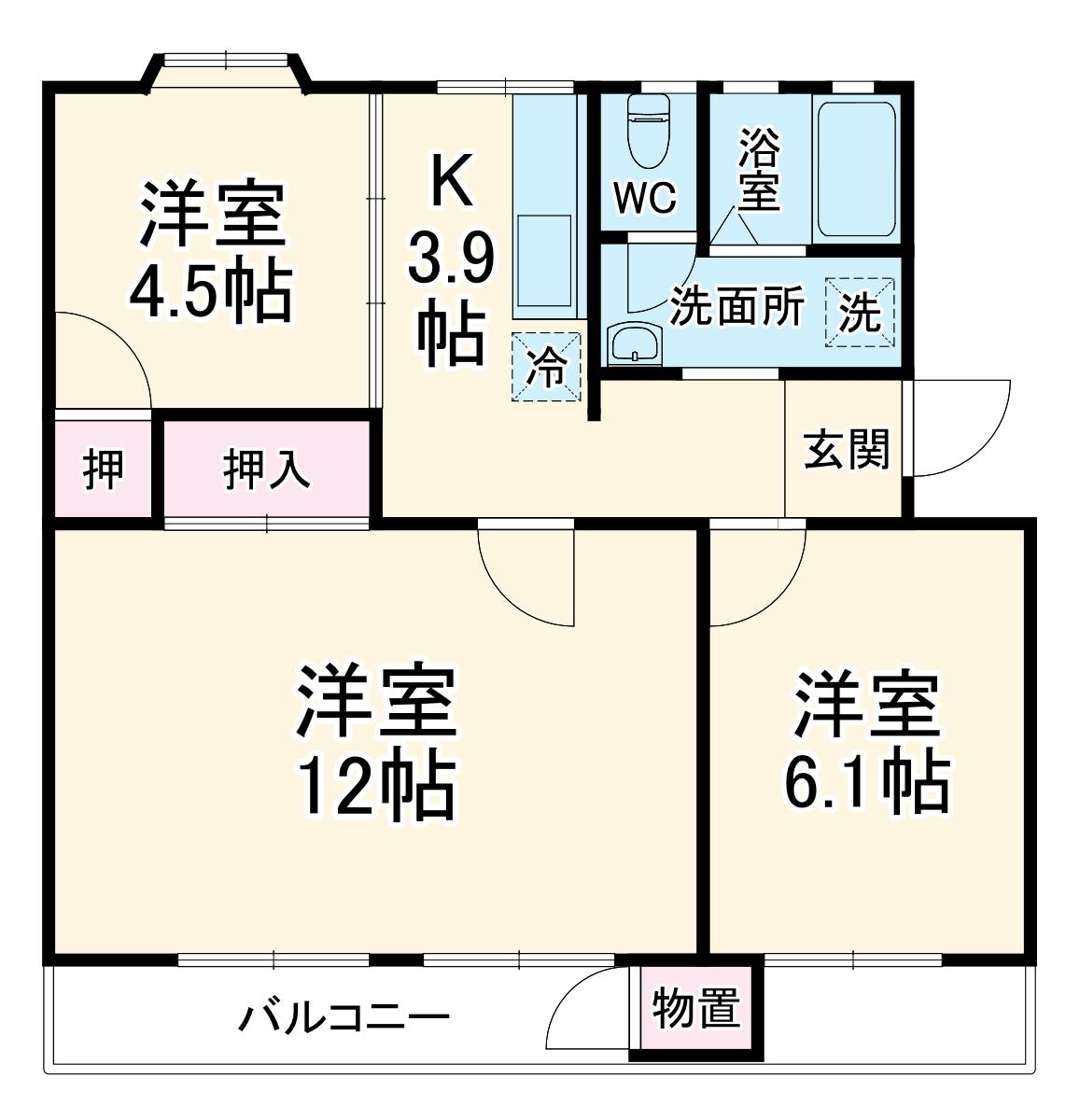 上郷西ケ谷団地壱〇号棟の間取り