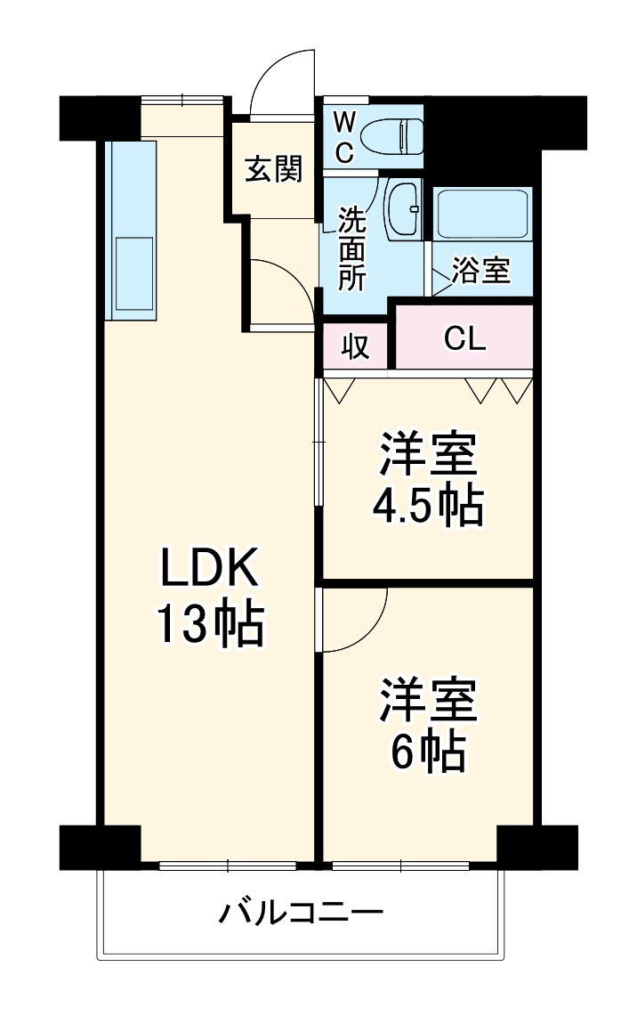 ローズコーポ千里C棟の間取り