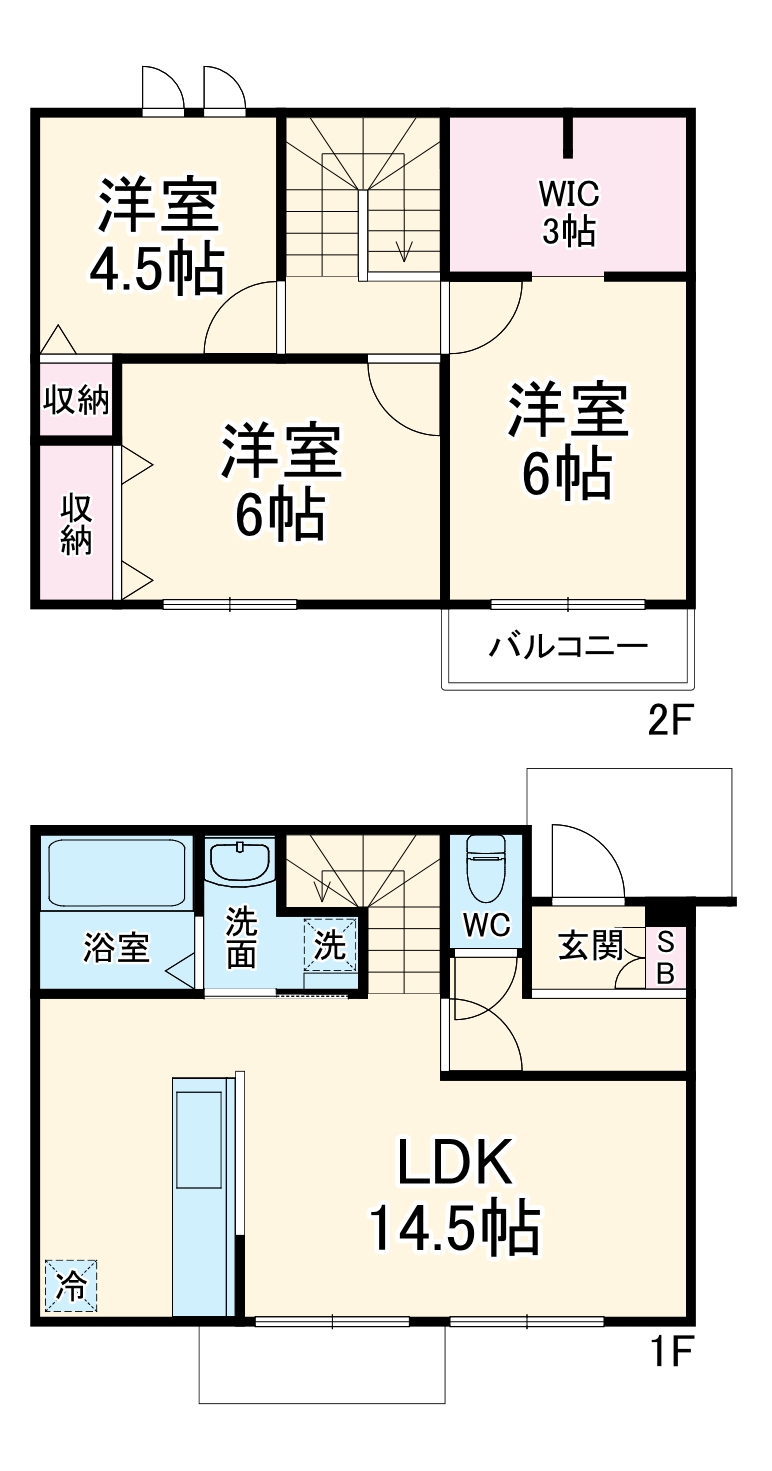 四街道市もねの里６丁目戸建A棟・A号室の間取り