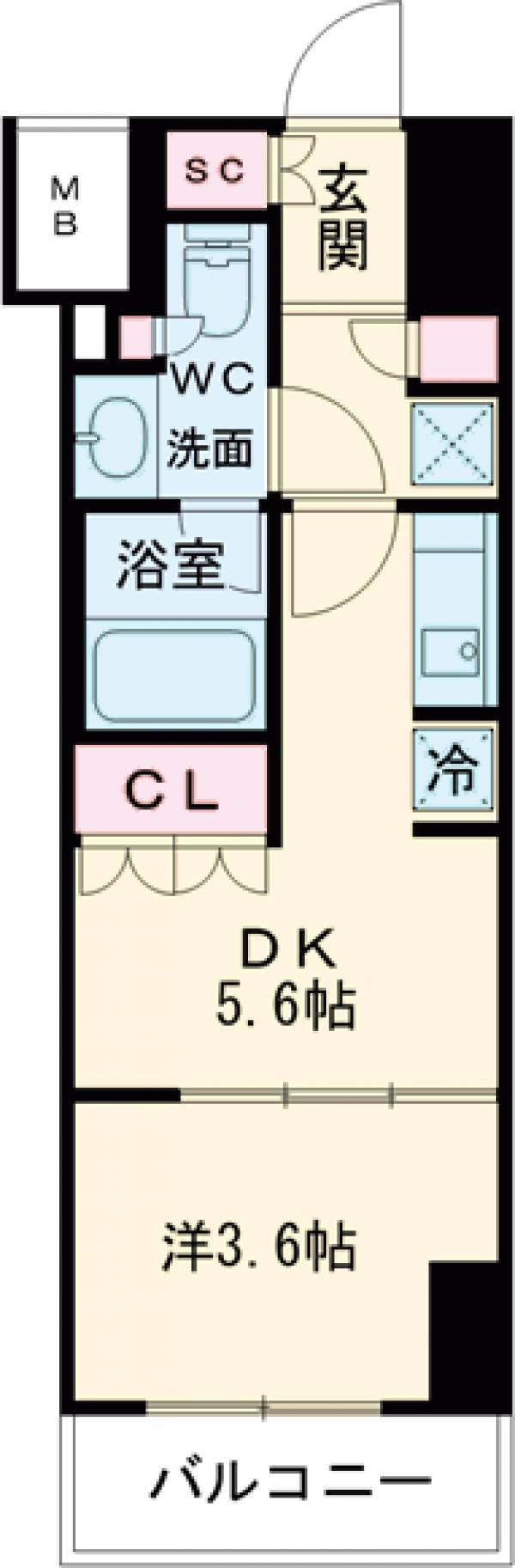 ワンルーフレジデンス中野南台の間取り