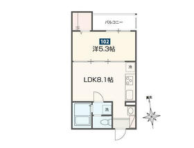ＭＥＬＤＩＡ新宿・102号室の間取り