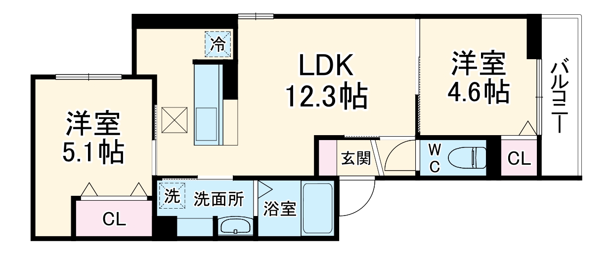 D-ROOM東海岸北2丁目Ⅱ・302号室の間取り