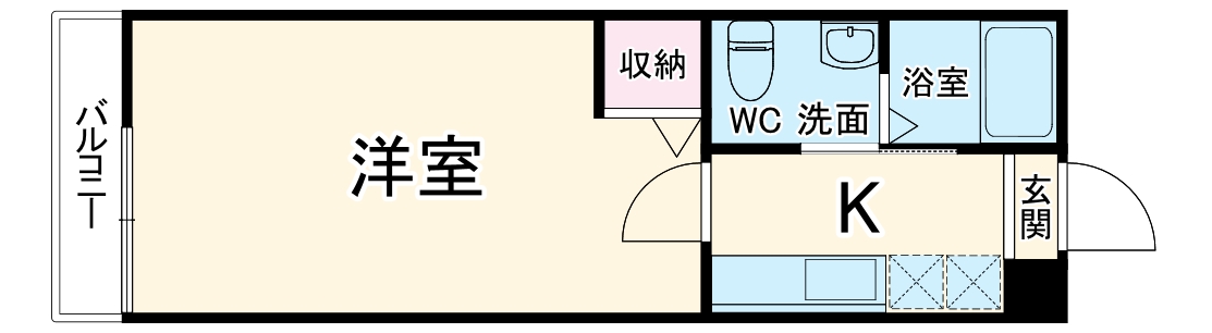 208号室の間取り