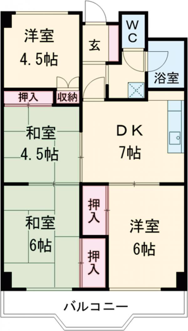 白川高層住宅5号棟の間取り