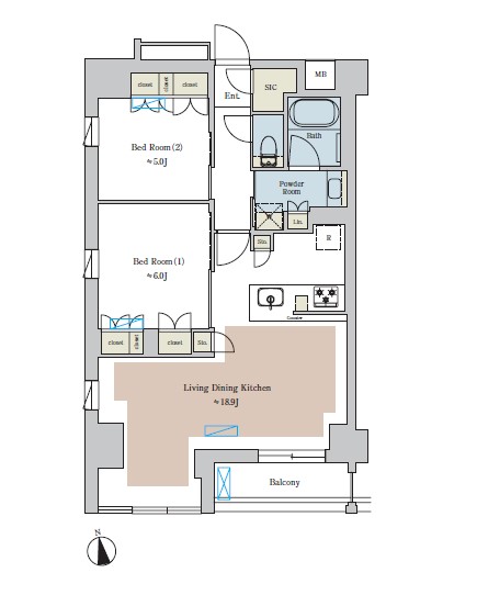 Brillia ist池尻大橋の間取り
