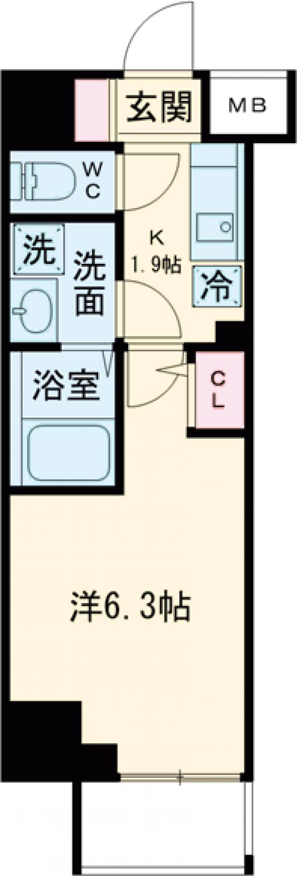 レジディア浅草吾妻橋・502号室の間取り