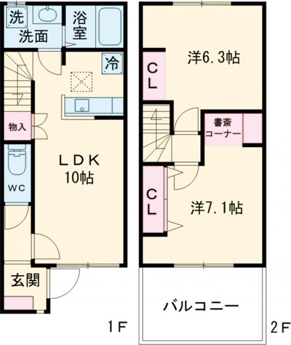 Ｇreen Valley Ⅲ・103号室の間取り