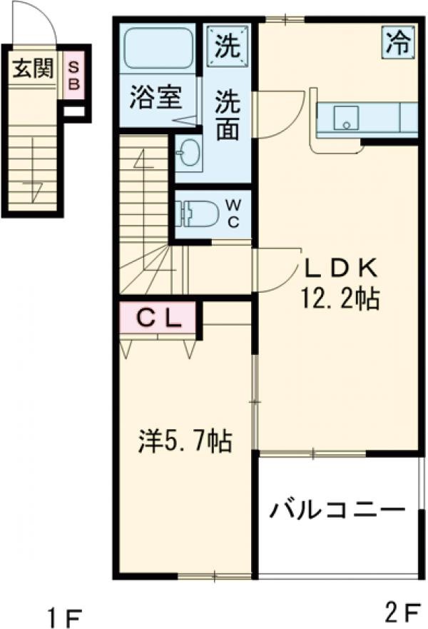 リッシュ・202号室の間取り