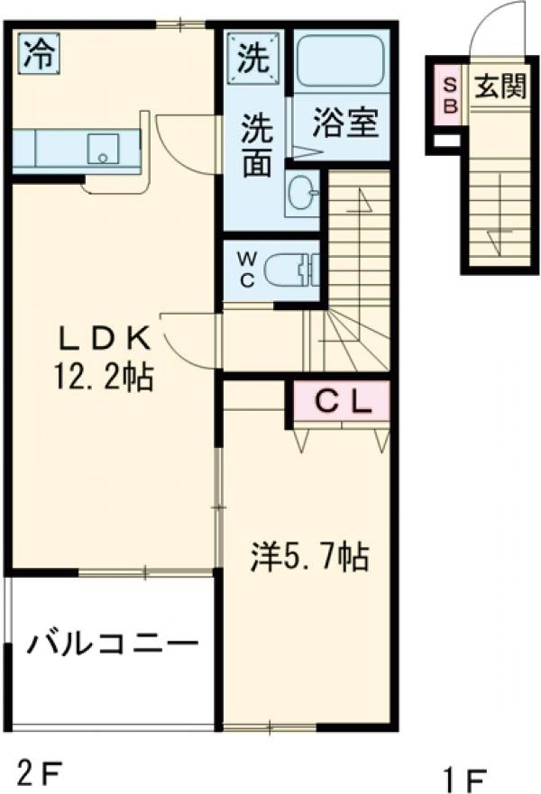 リッシュ・203号室の間取り