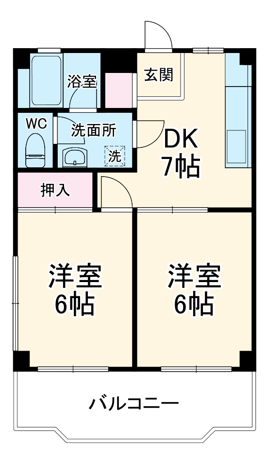 レジデンス川端・102号室の間取り