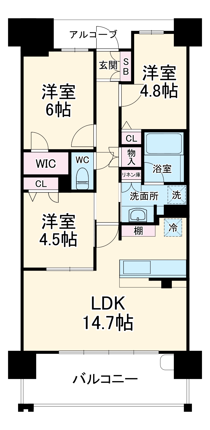 プレサンスロジェ岐阜ザ・クラスⅡの間取り