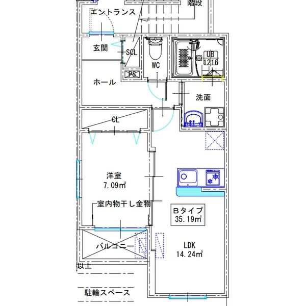レボルタアツタ・102号室の間取り