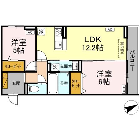 E’clat(エクラ)・203号室の間取り