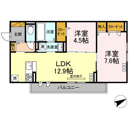E’clat(エクラ)・205号室の間取り