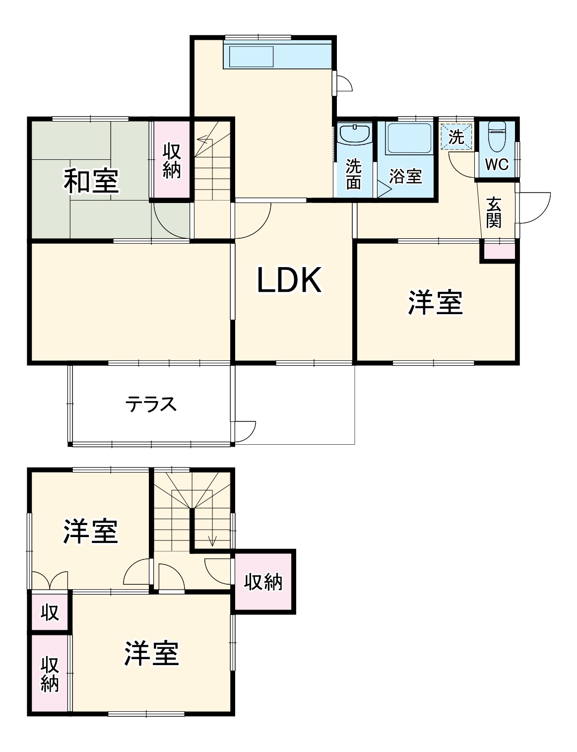 岐阜市三田洞戸建ての間取り