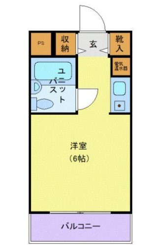 西久保の完工年月(1990年12月)築の賃貸マンションの間取り